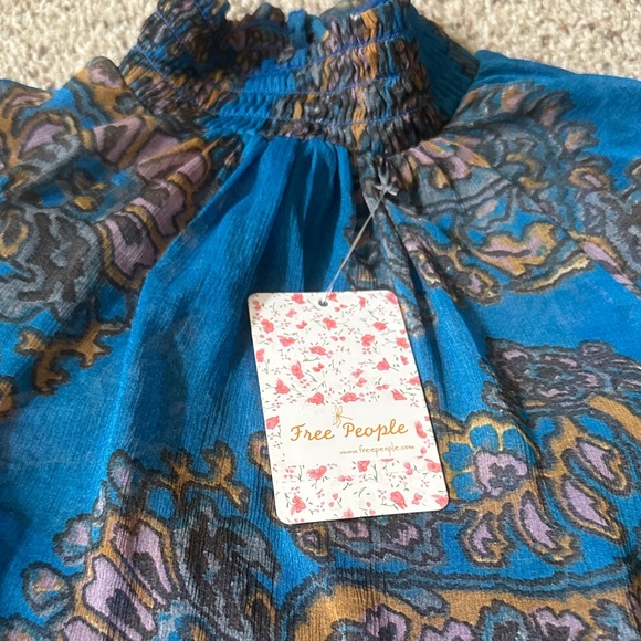 Free People Vibrant Blue Paisley dress - Picture 2 of 13